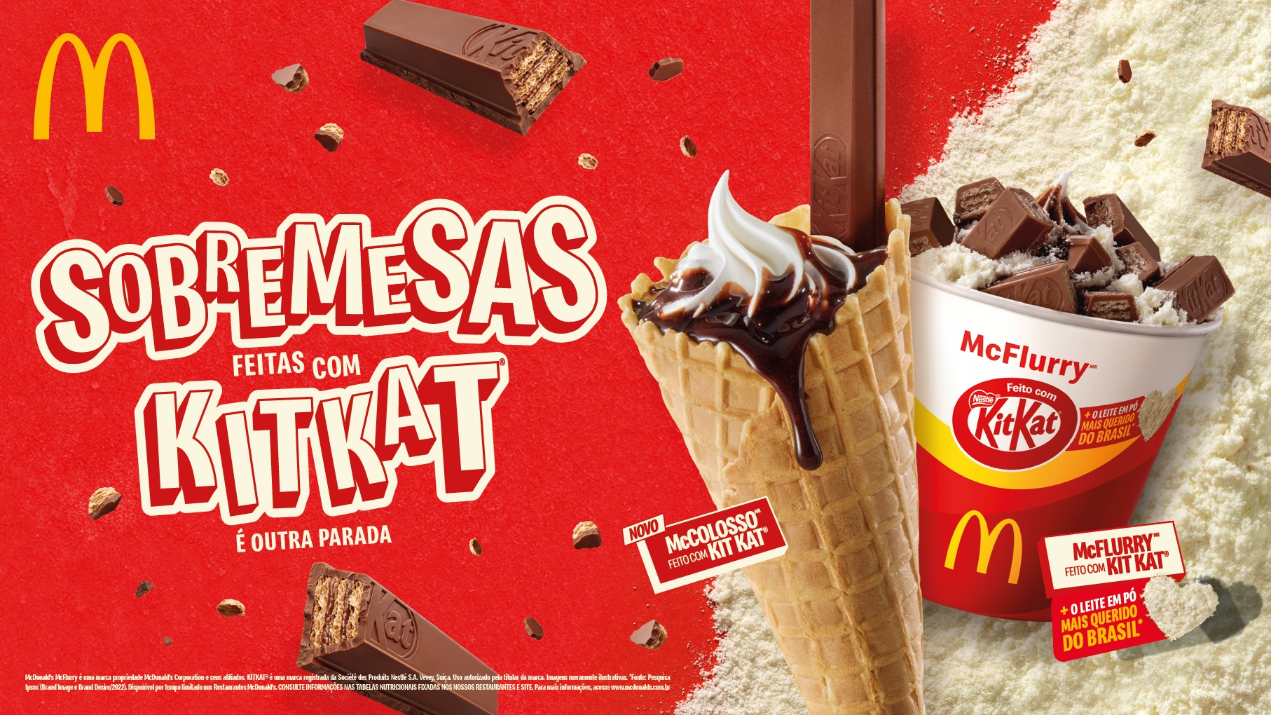 A parceria entre Méqui e KitKat está de volta! O McFlurry com esse item retorna ao cardápio ao lado do inédito McColosso, trazendo ainda mais delícias para o público.
