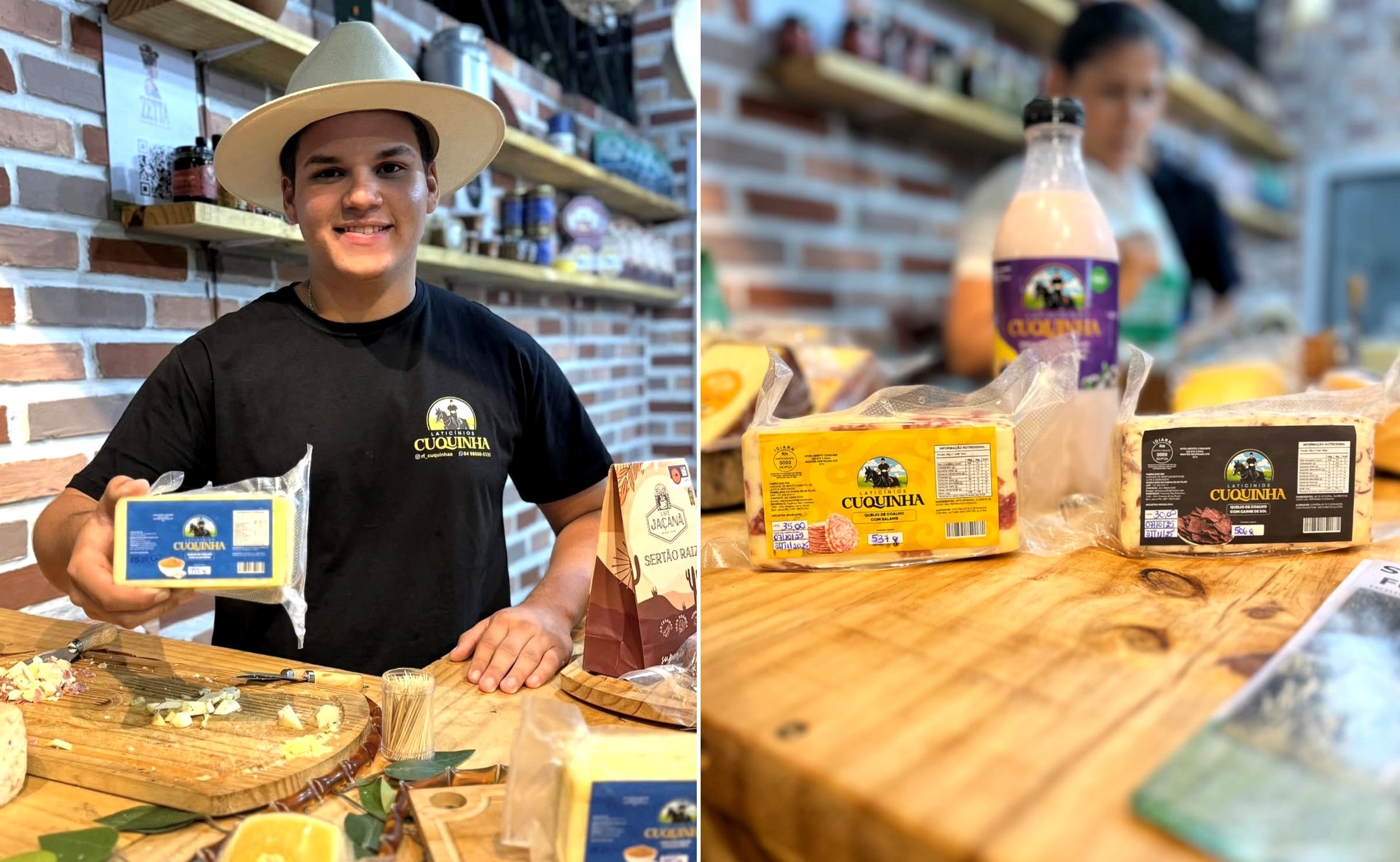 Natural de Bom Jesus e filho da produtora rural Dafne Araújo, Cuquinha acompanha a atividade leiteira da família desde a infância. Hoje, produz queijo artesanal, além de bebidas lácteas, iogurtes e doces de leite.